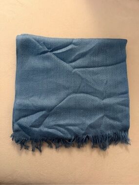 Blue Fringed Scarf